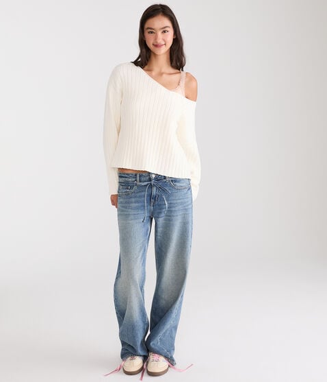 Ribbed V-Neck Sweater Ribbed V-Neck Sweater