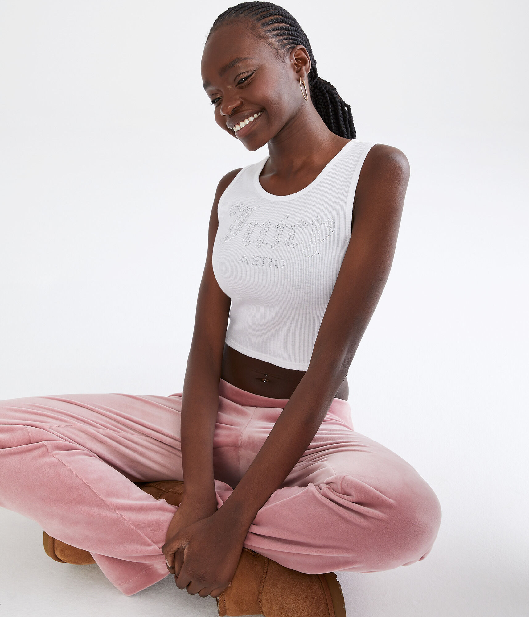 Juicy Couture X AERO Bling Cropped U-Neck Tank