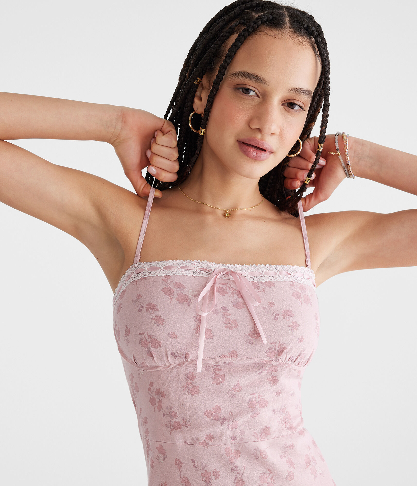 Floral Strapless Slip Midi Dress