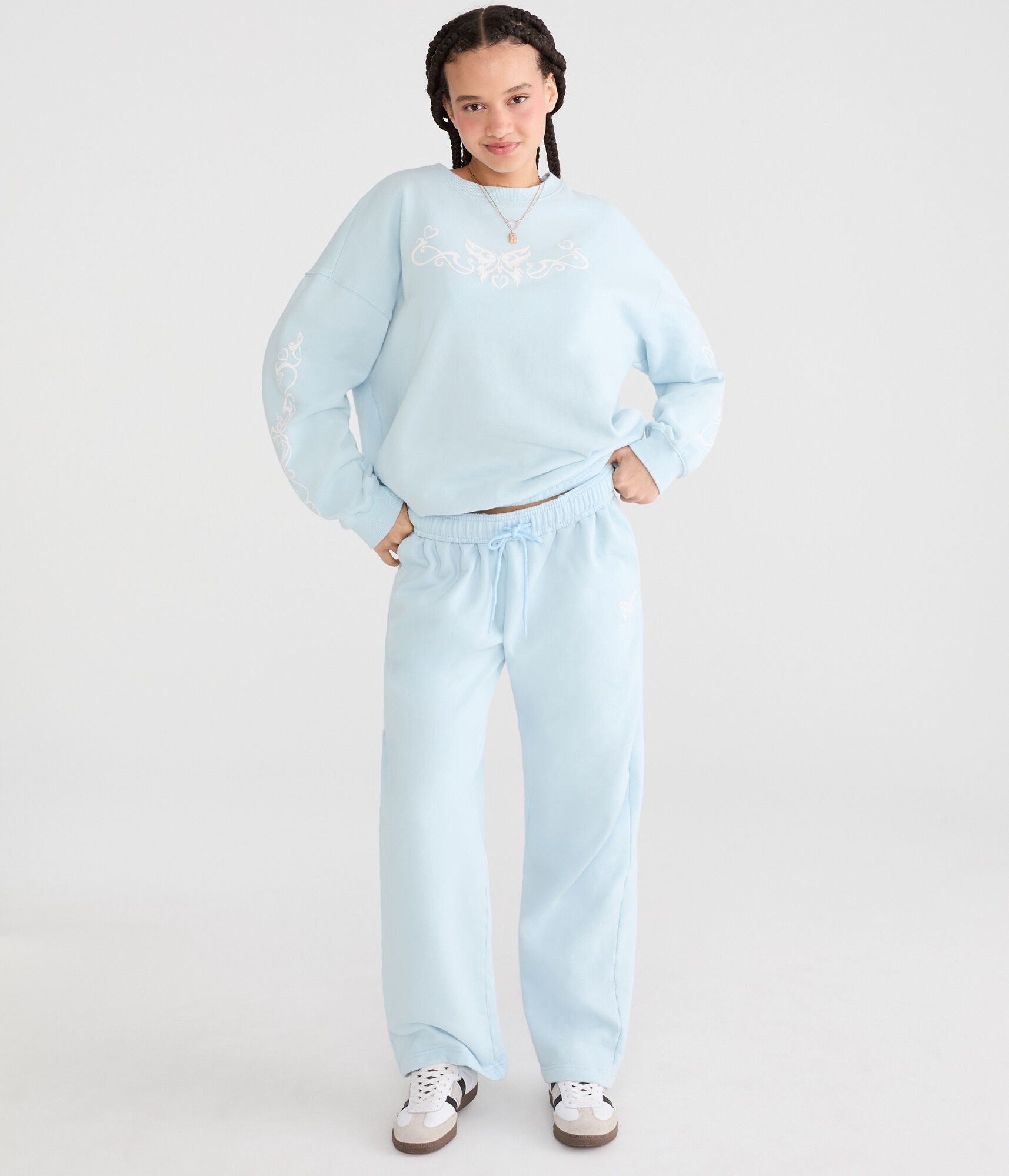 Cloud Soft Tribal Butterfly Crew Sweatshirt