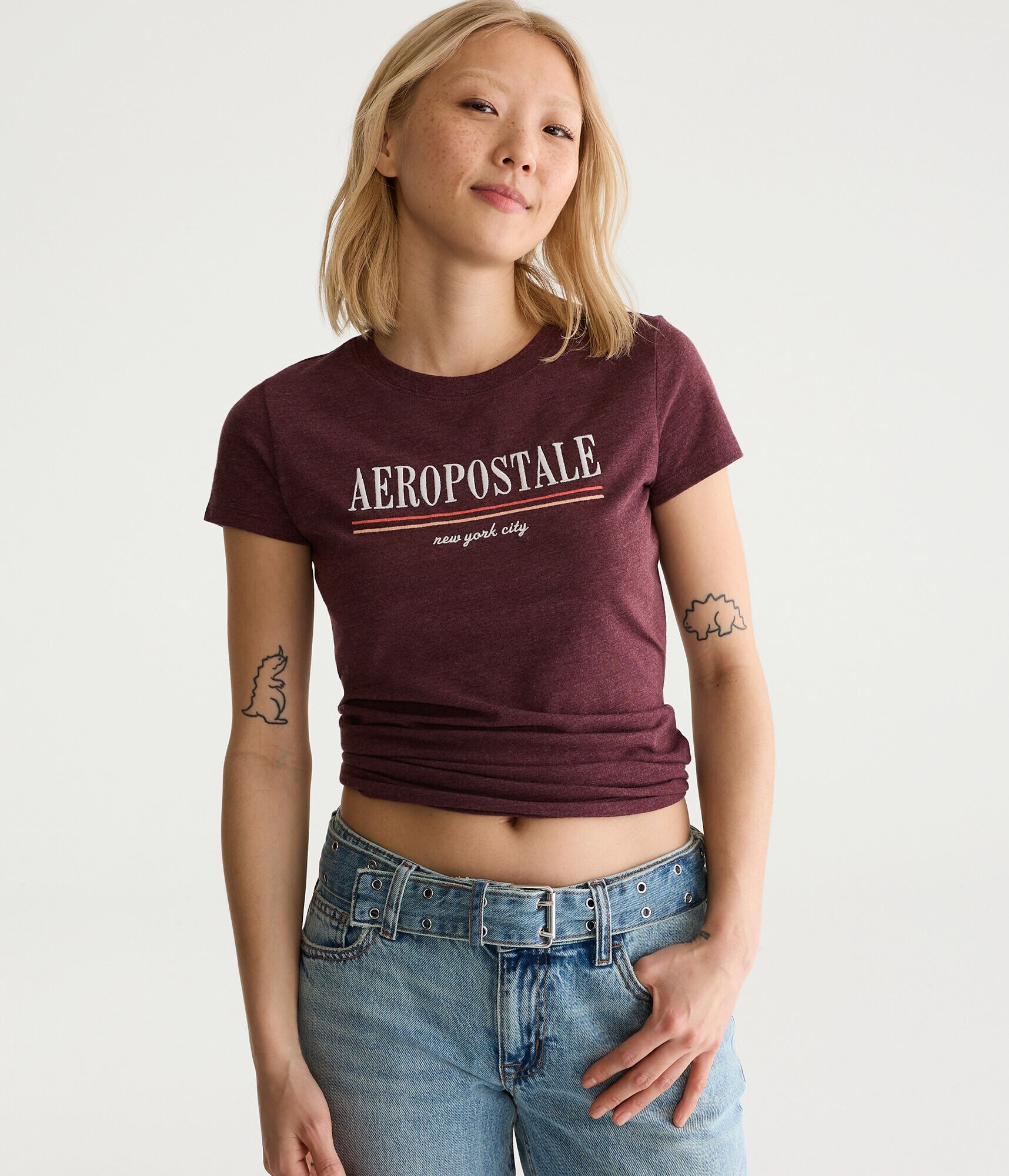 Aeropostale Stripes Graphic Tee