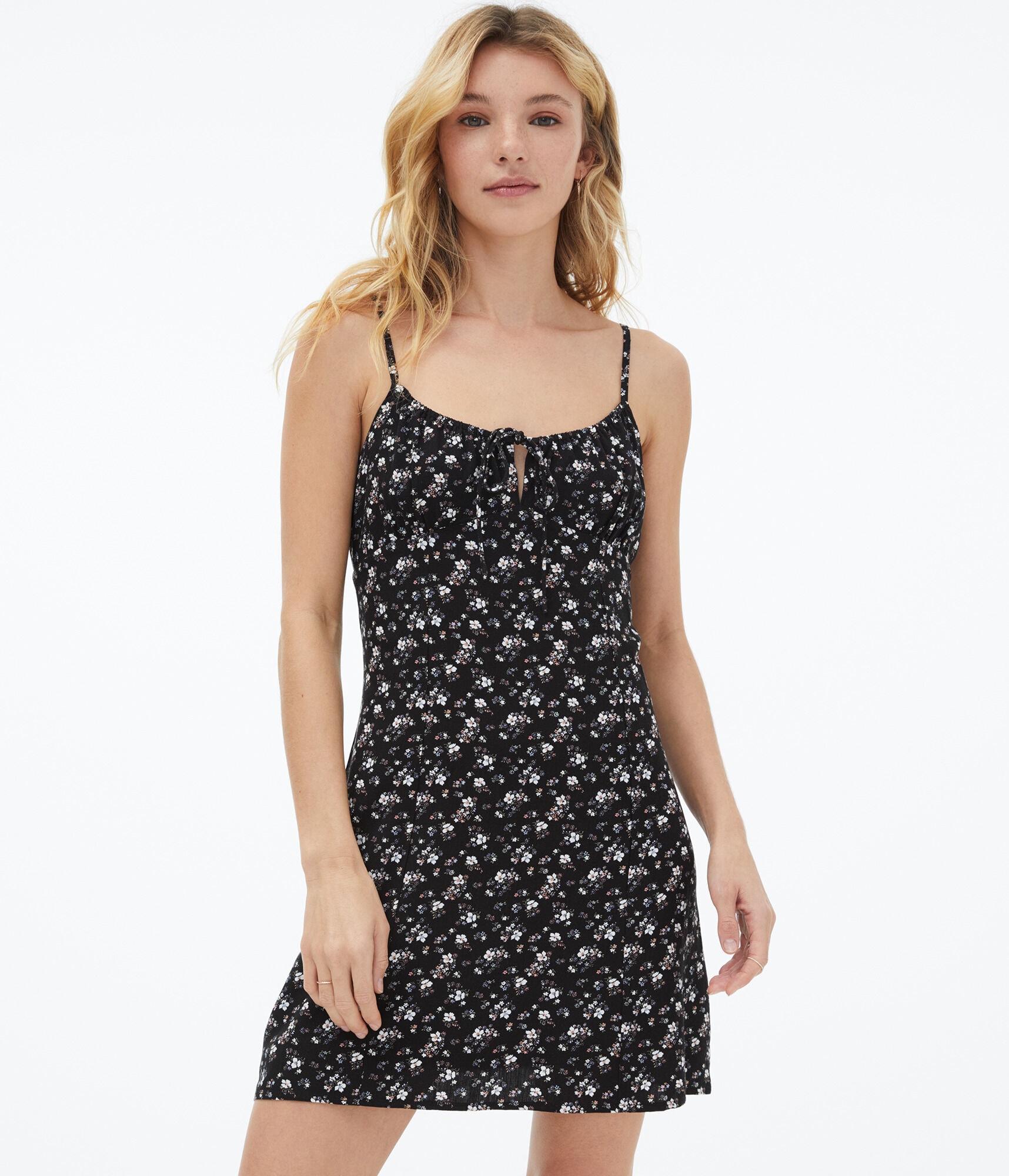 Floral Scoop-Neck Slip Dress