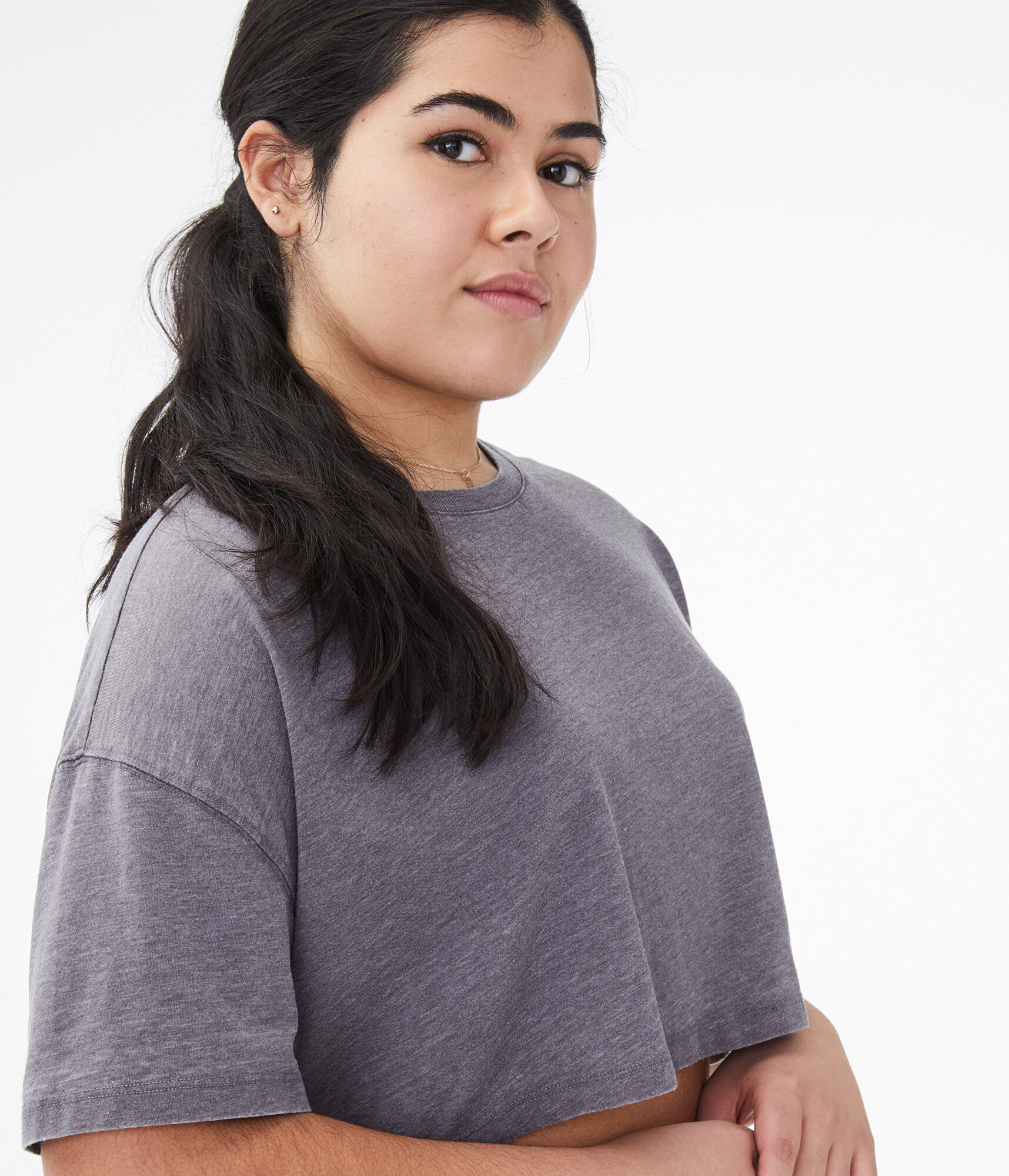 Burnout Cropped Boyfriend Crew Tee