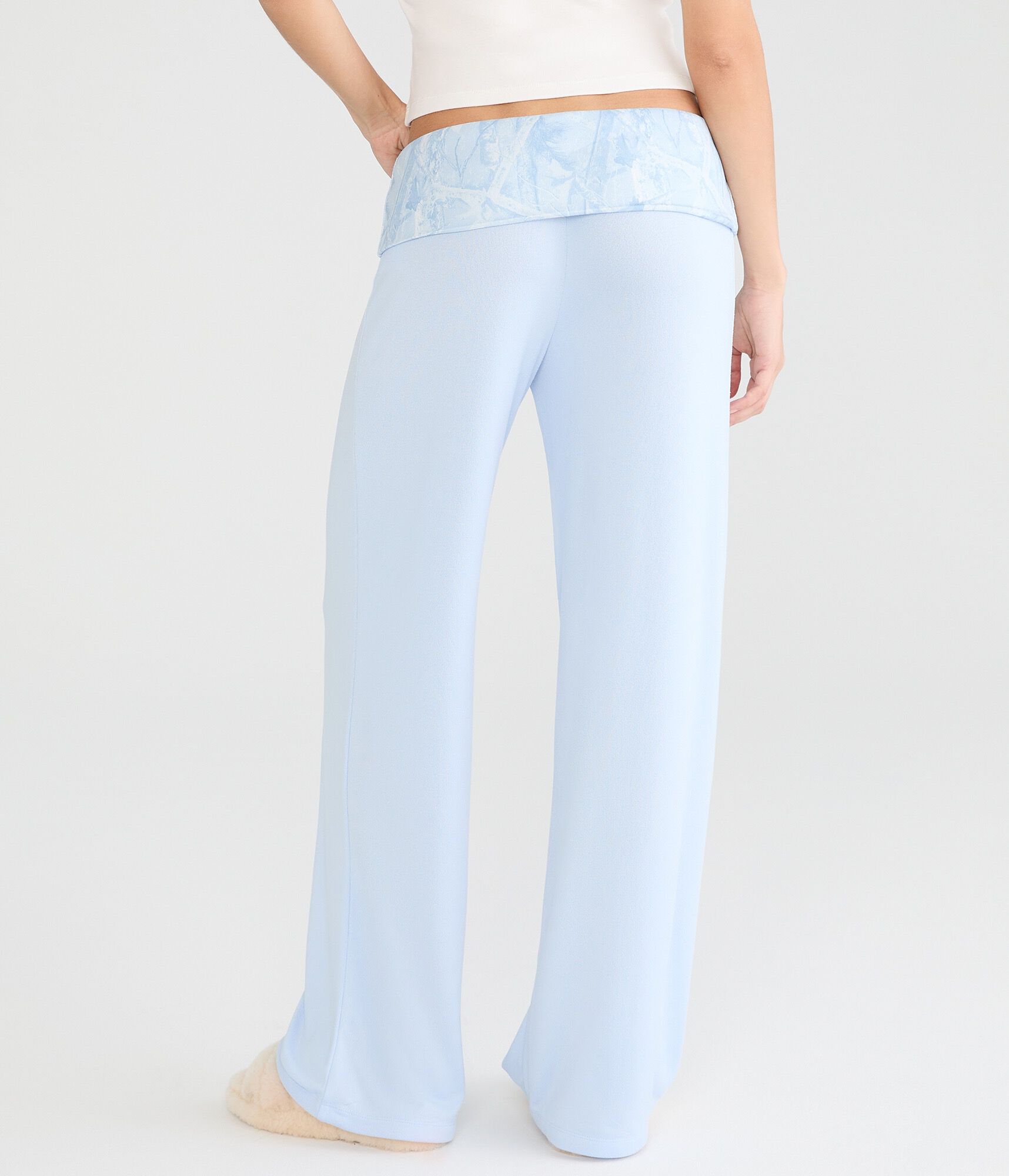 Printed Fold-Over Sleep Pants