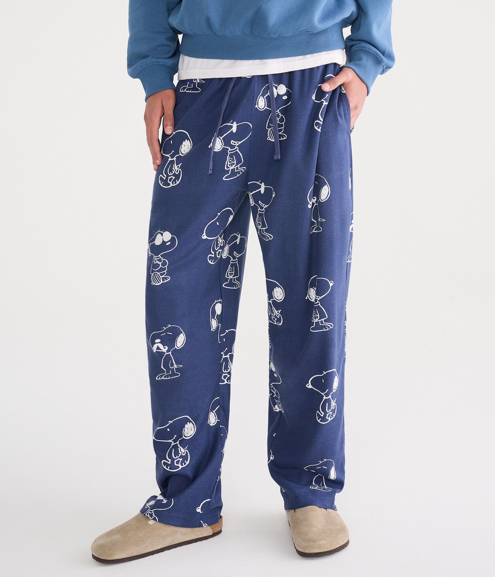 Snoopy Sketches Baggy Flannel Sleep Pants