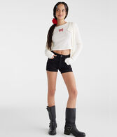 Flex Effects High-Waisted Denim Midi Shorts