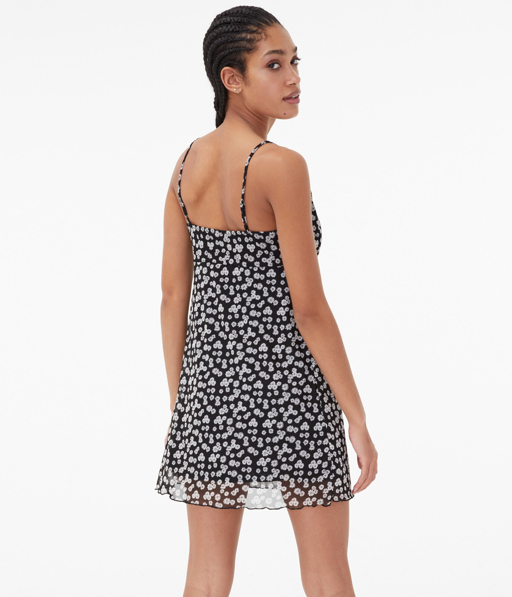 Daisy Scoop-Neck Keyhole Mini Dress