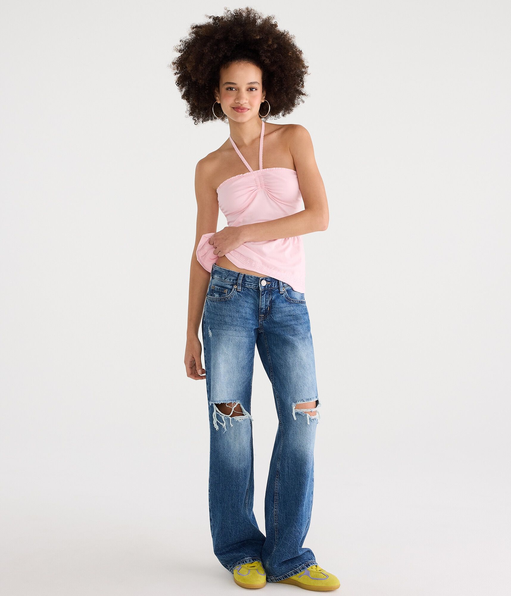Super Low-Rise Baggy Wide Leg Jean