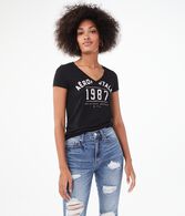 Aeropostale 1987 V-Neck Graphic Tee