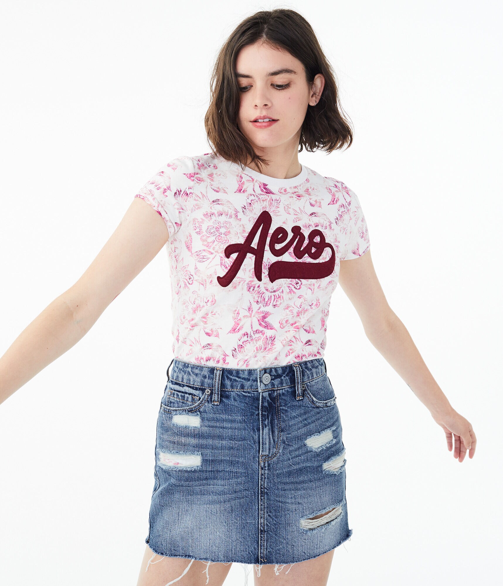 Aero Floral Space-Dye Graphic Tee