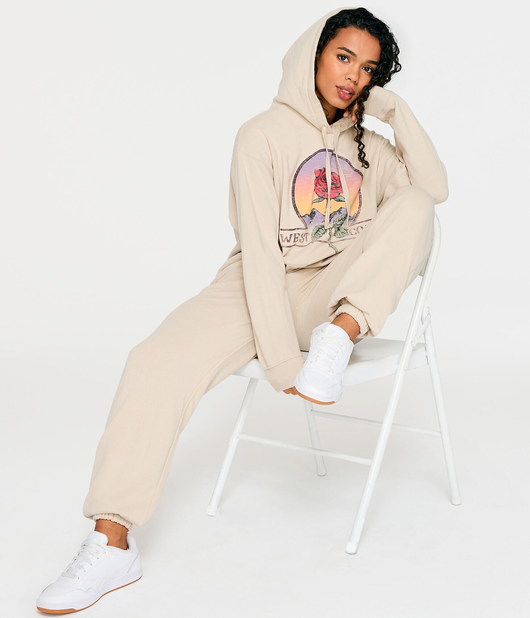 West Coast Rose Boyfriend Pullover Hoodie