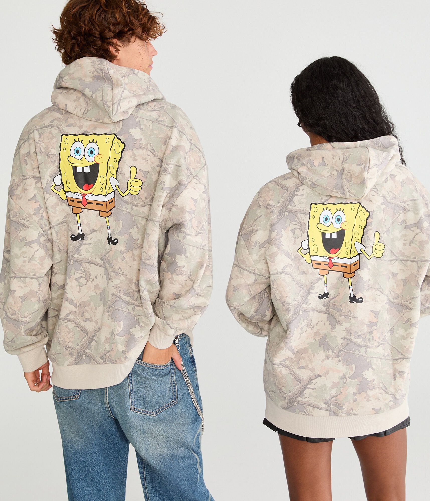 SpongeBob x Aero Forest Camo Pullover Hoodie