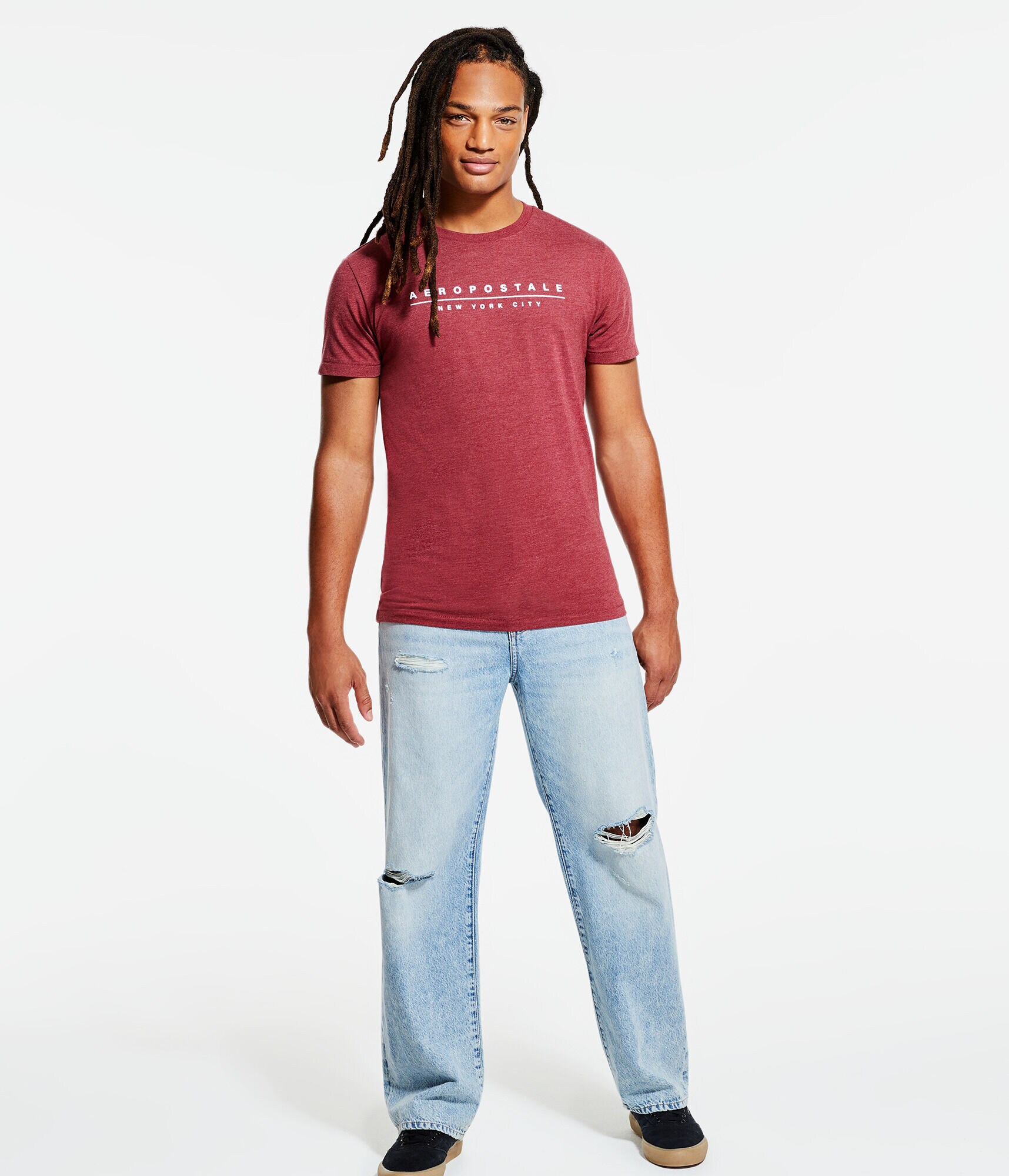 Aeropostale New York City Flocked Graphic Tee