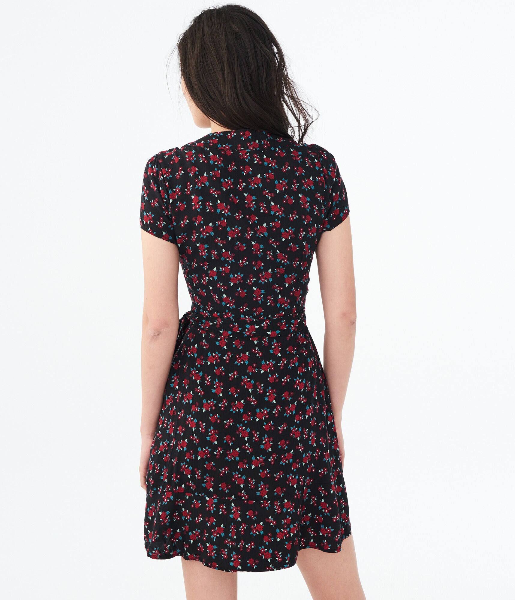 Ditsy Floral V-Neck Wrap Dress***