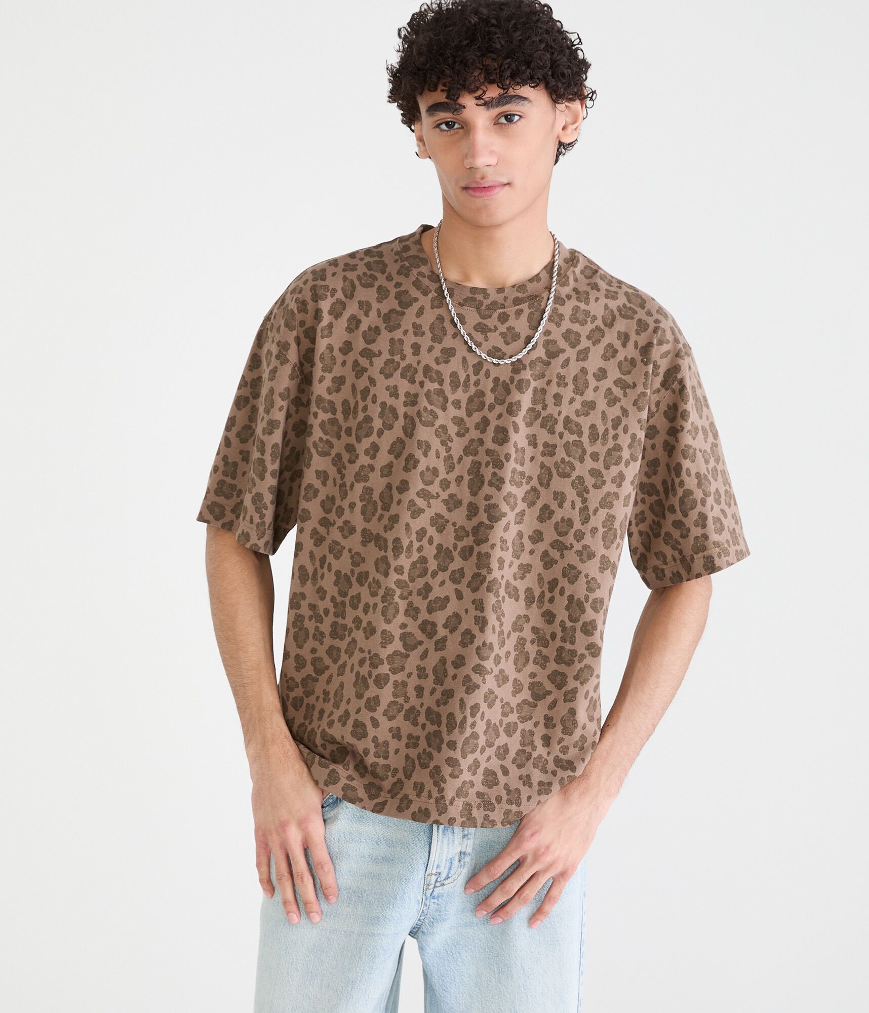 Leopard Print Heavyweight Crew Tee