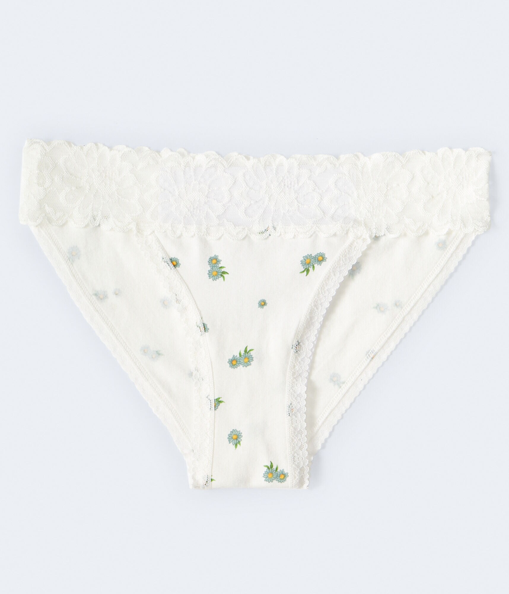 Tiny Floral Lace-Trim Bikini