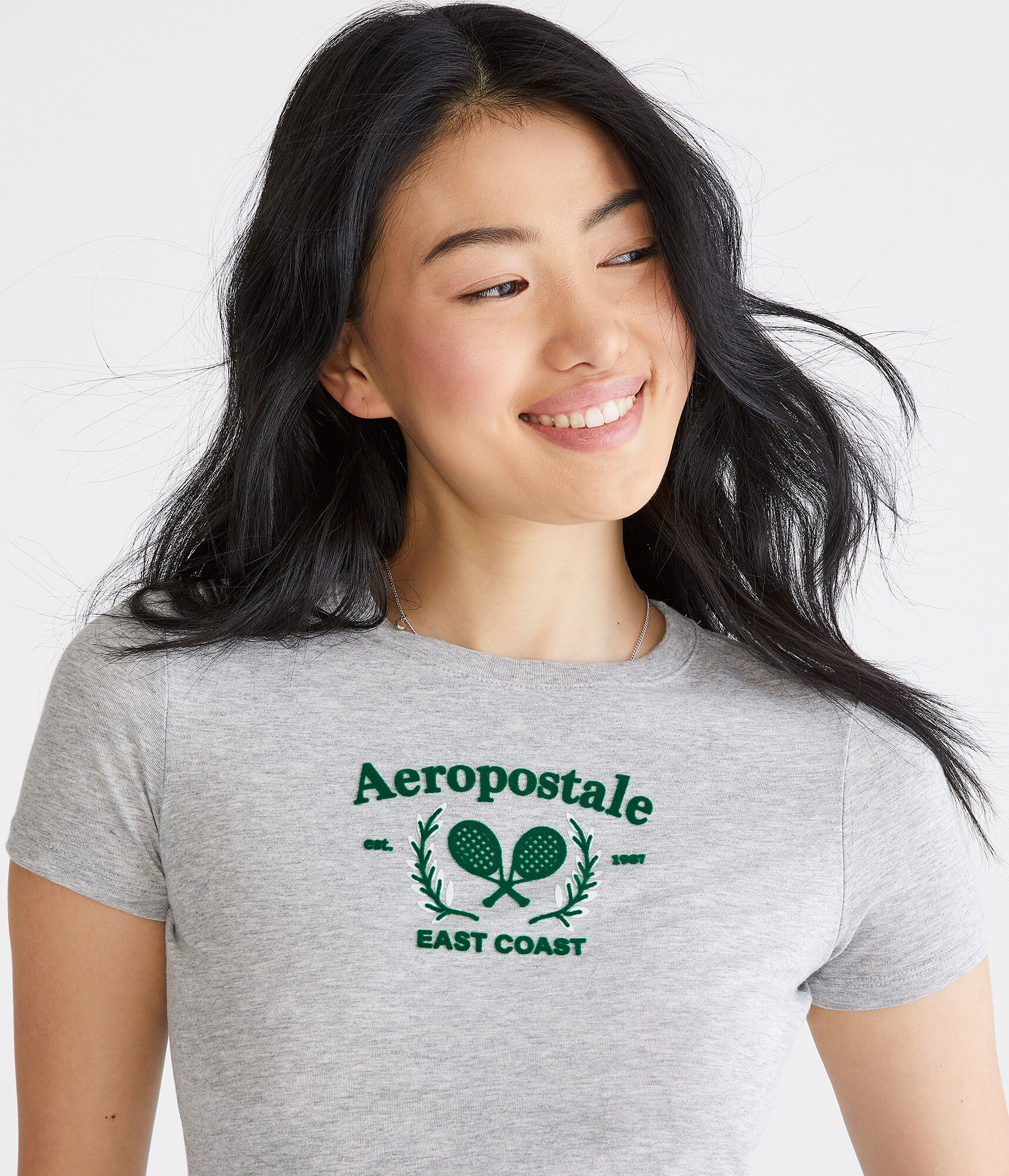 Aeropostale Tennis Flocked Graphic Tee