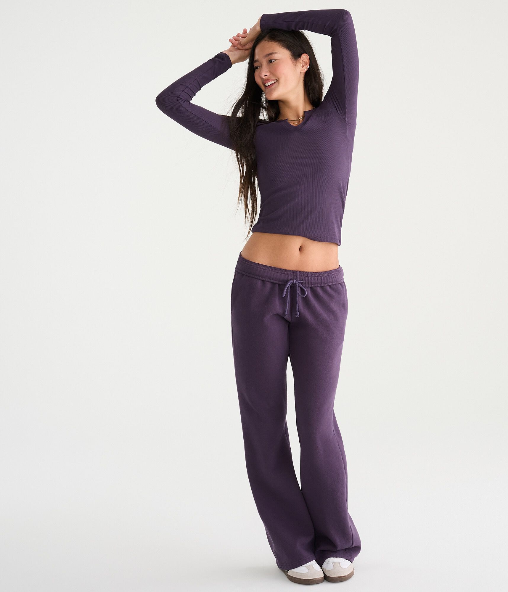 Long Sleeve Buttery Soft Notch-Neck Tee
