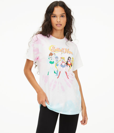 Sailor Moon Tie-Dye Boyfriend Graphic Tee