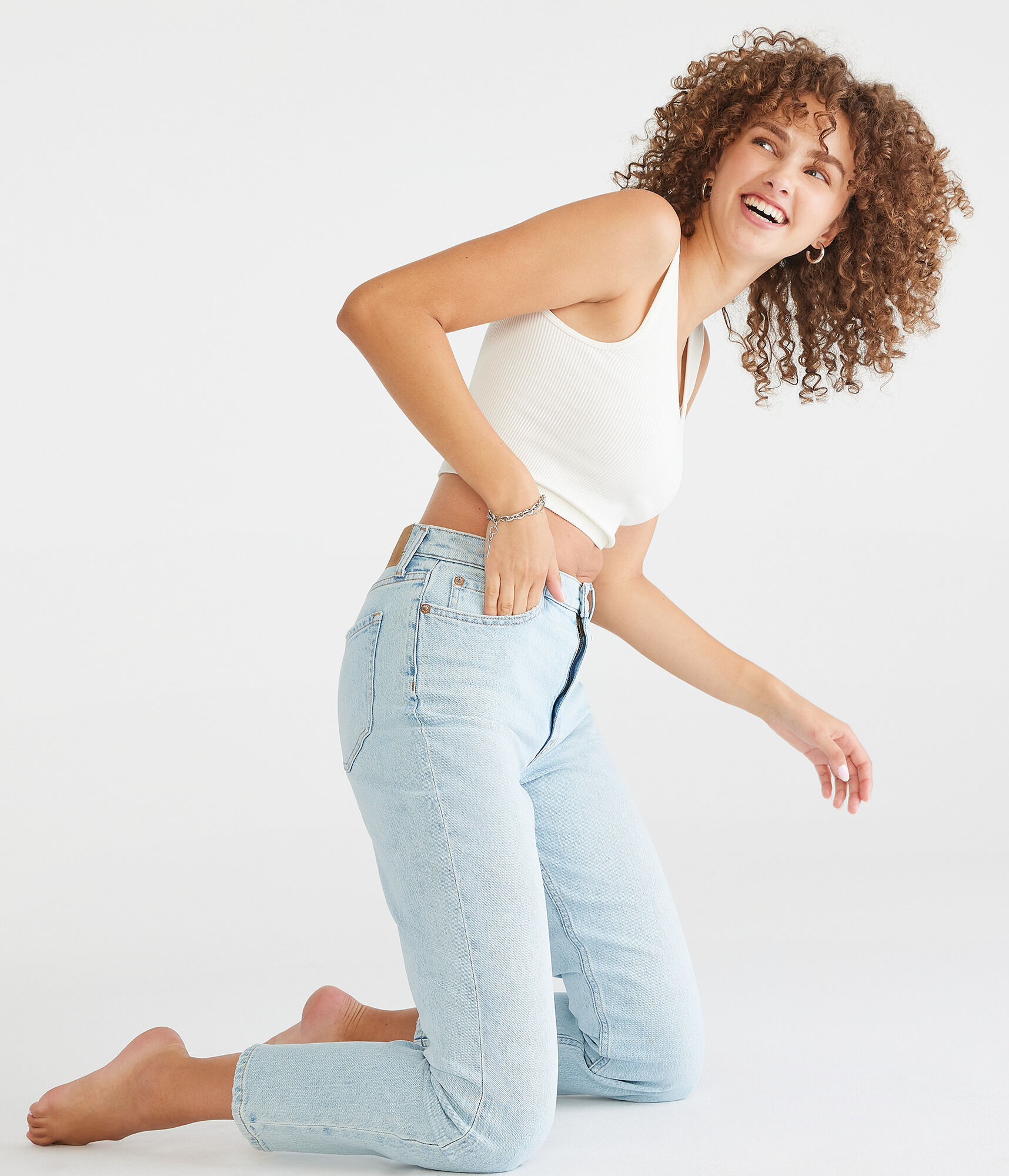 High-Rise Stretch Mom Jean