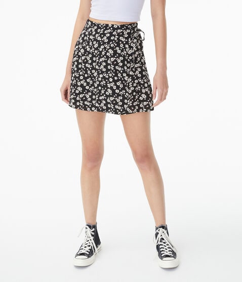 Floral High-Rise Wrap-Front Mini Skirt Floral High-Rise Wrap-Front Mini Skirt