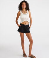 Low-Rise Canvas Cargo Shorty Shorts
