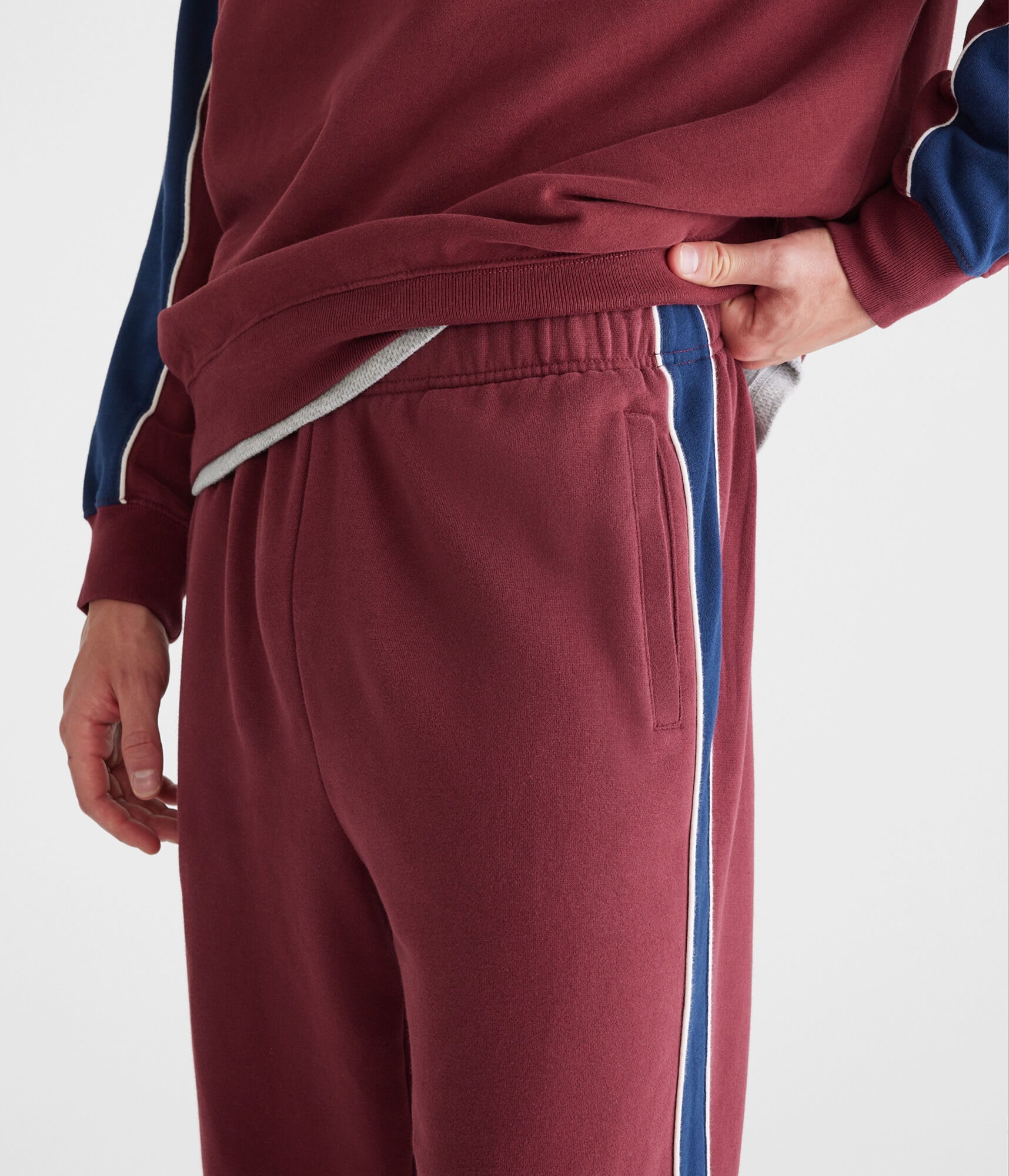 Colorblocked Stripe Straight Leg Sweatpants