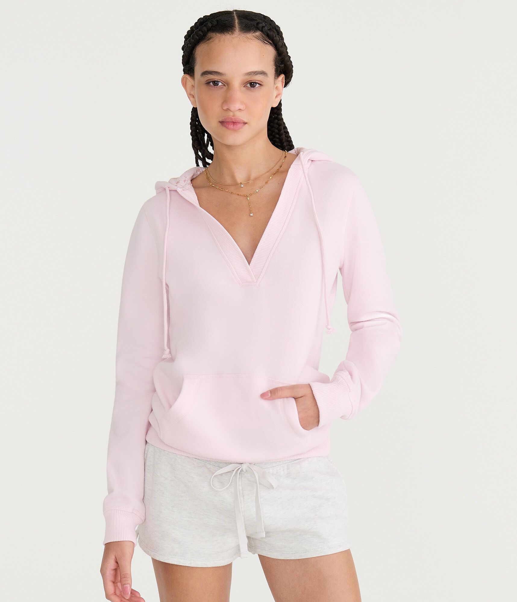 Cloud Soft V-Neck Pullover Hoodie