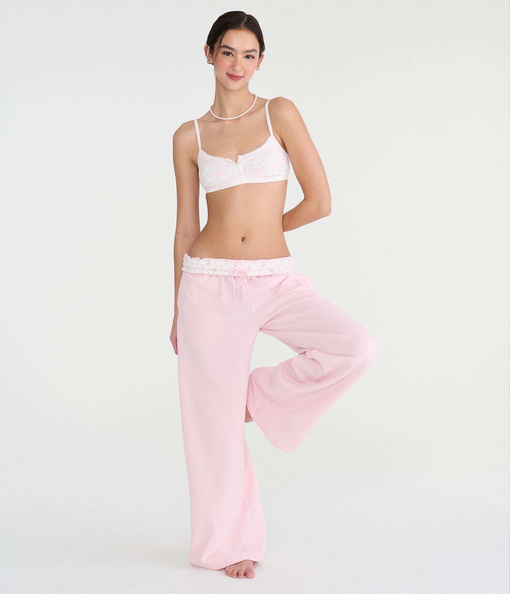 Bows Cotton Henley Bralette