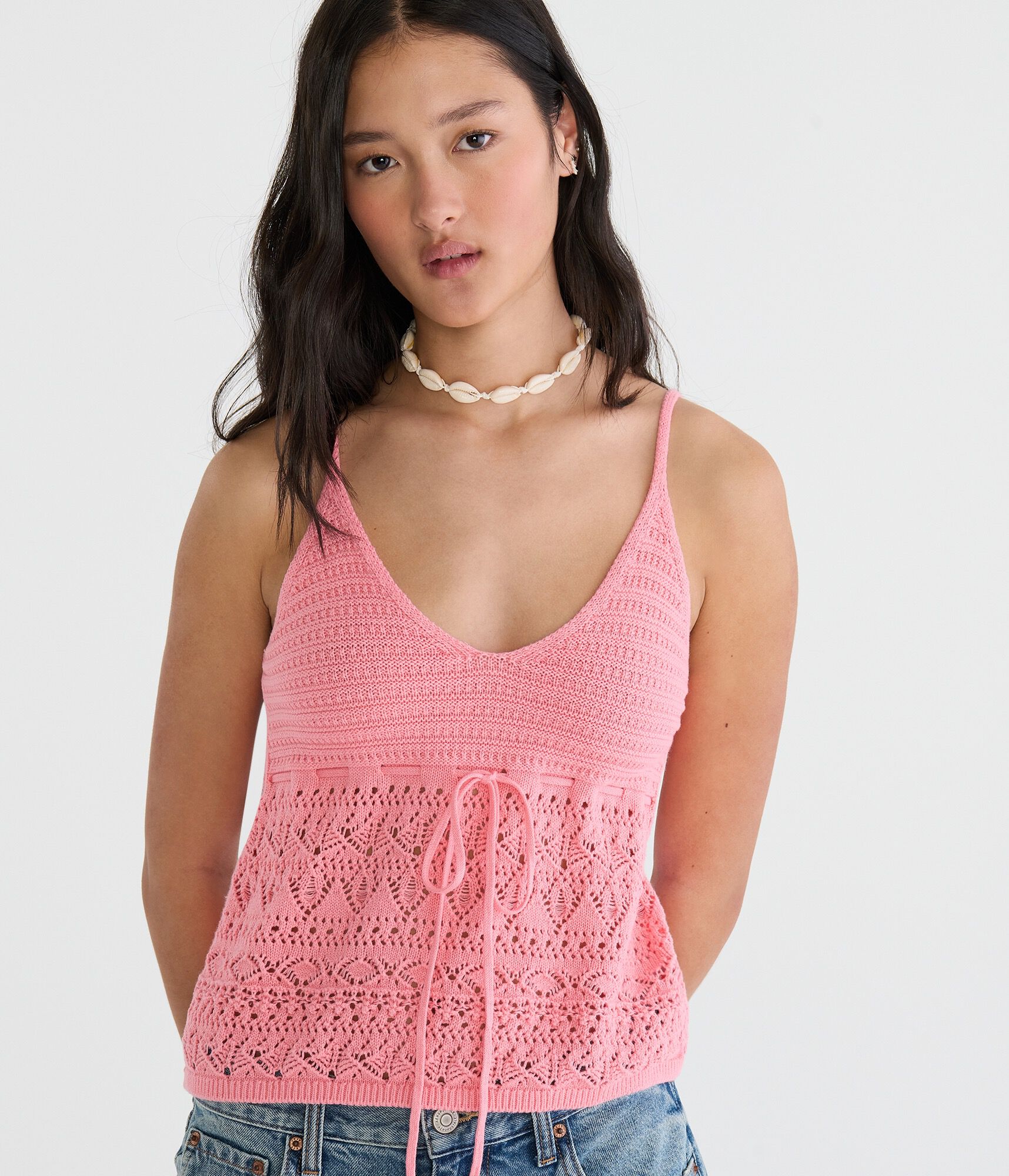 Babydoll Sweater V-Neck Tank Top