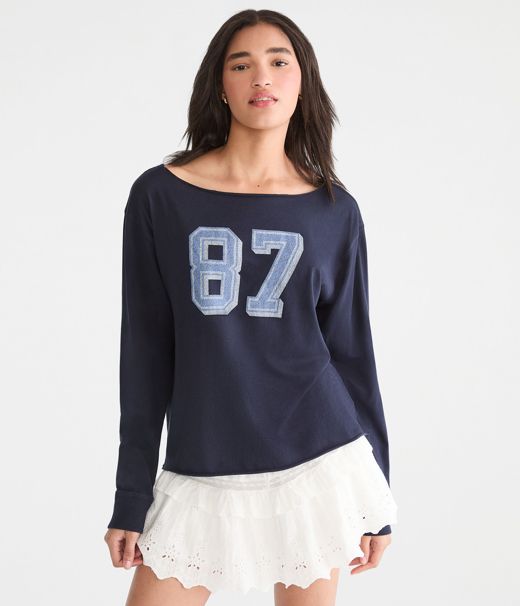 Long Sleeve Seriously Soft 87 Off-The-Shoulder Tee