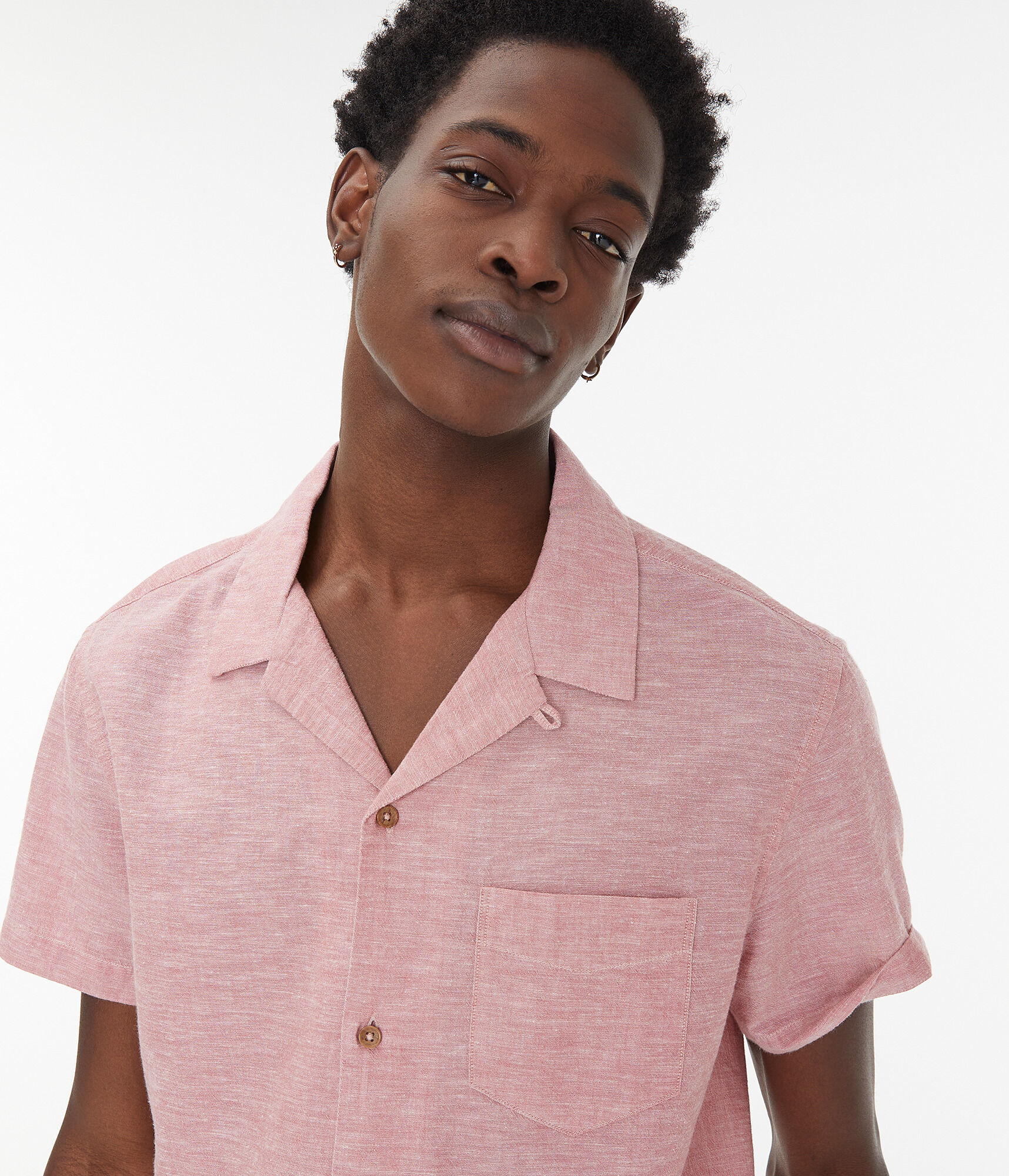 Solid Button-Down Resort Shirt