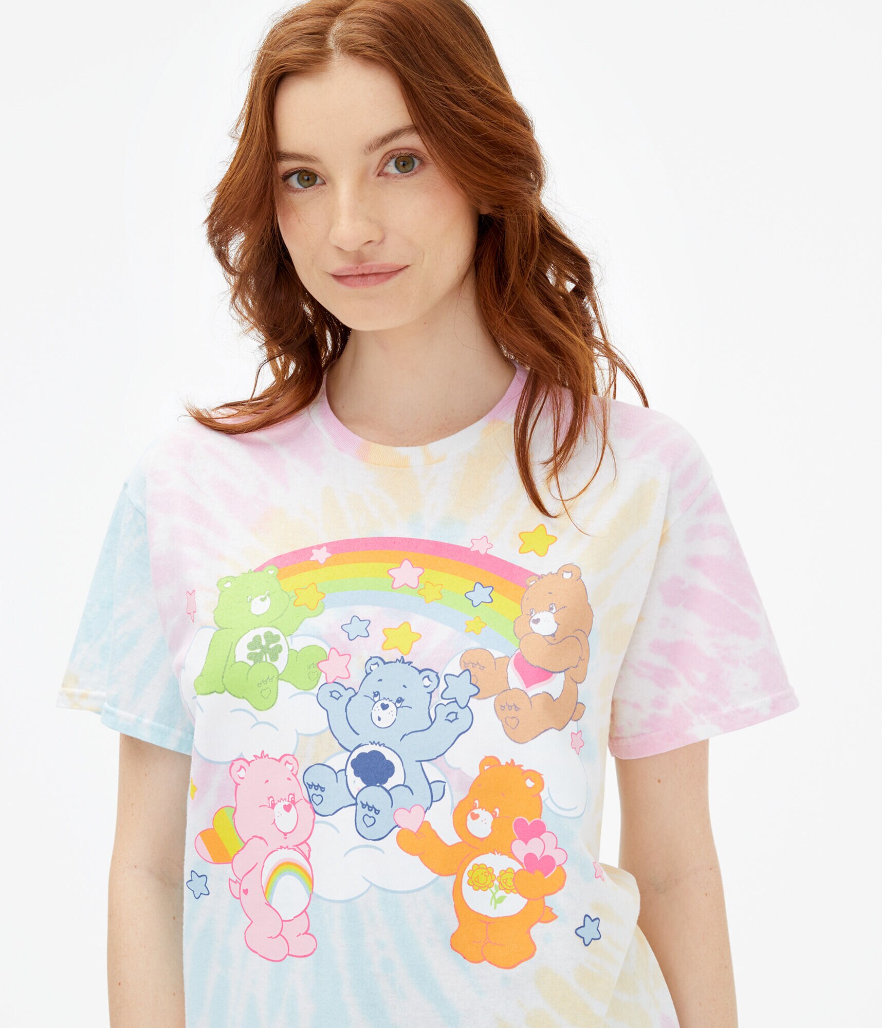 Care Bears Tie-Dye Boyfriend Graphic Tee