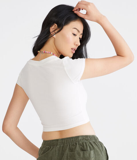 Seriously Soft Ribbed V-Neck Baby Tee Seriously Soft Ribbed V-Neck Baby Tee