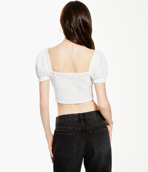 Keyhole Peasant Crop Top