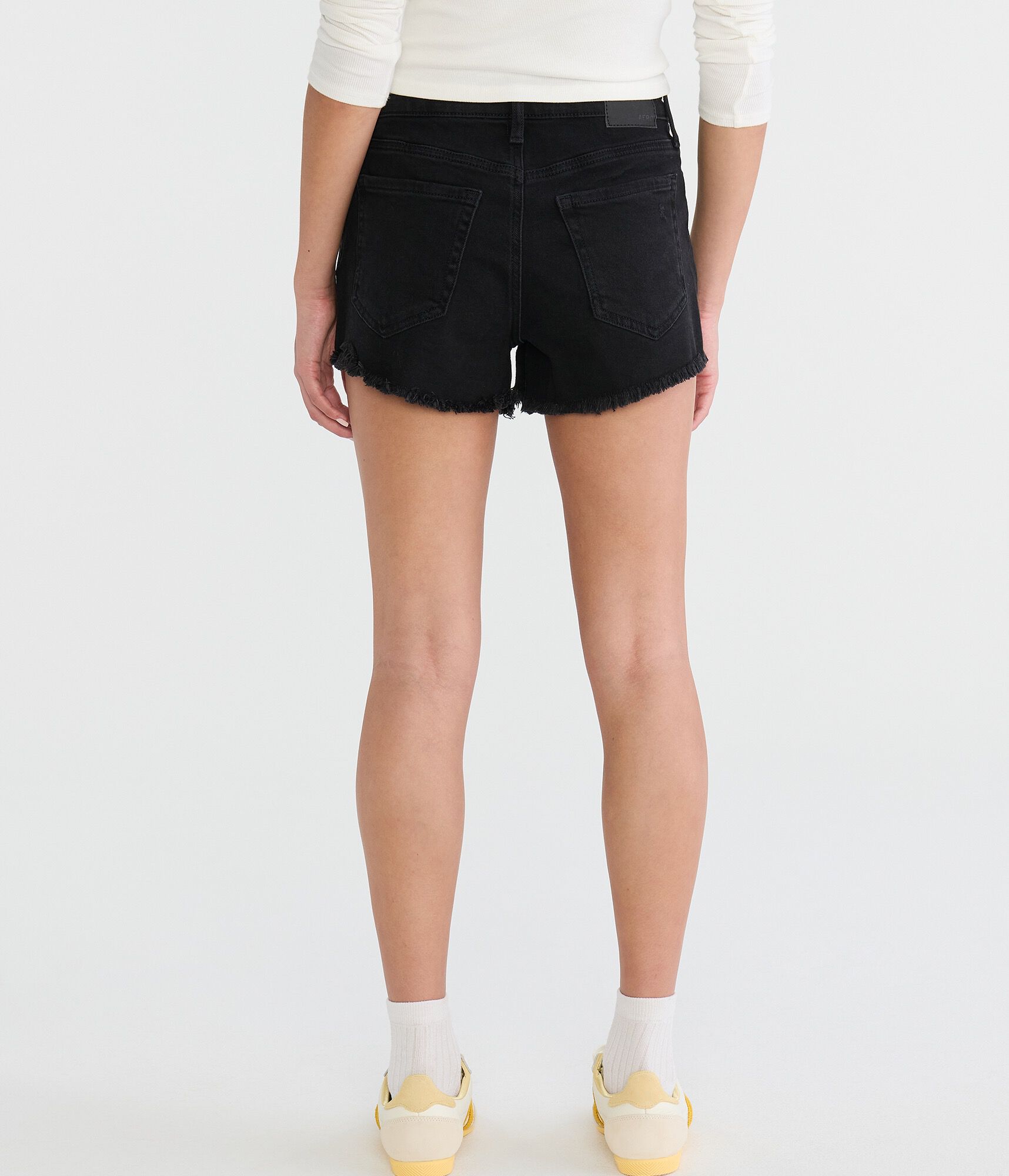 Vintage High-Rise Denim Shorty Shorts