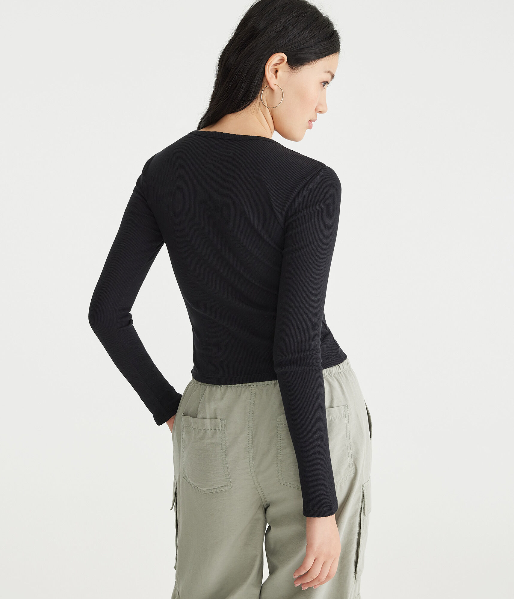 Long Sleeve Seriously Soft Ribbed Shrunken Tee