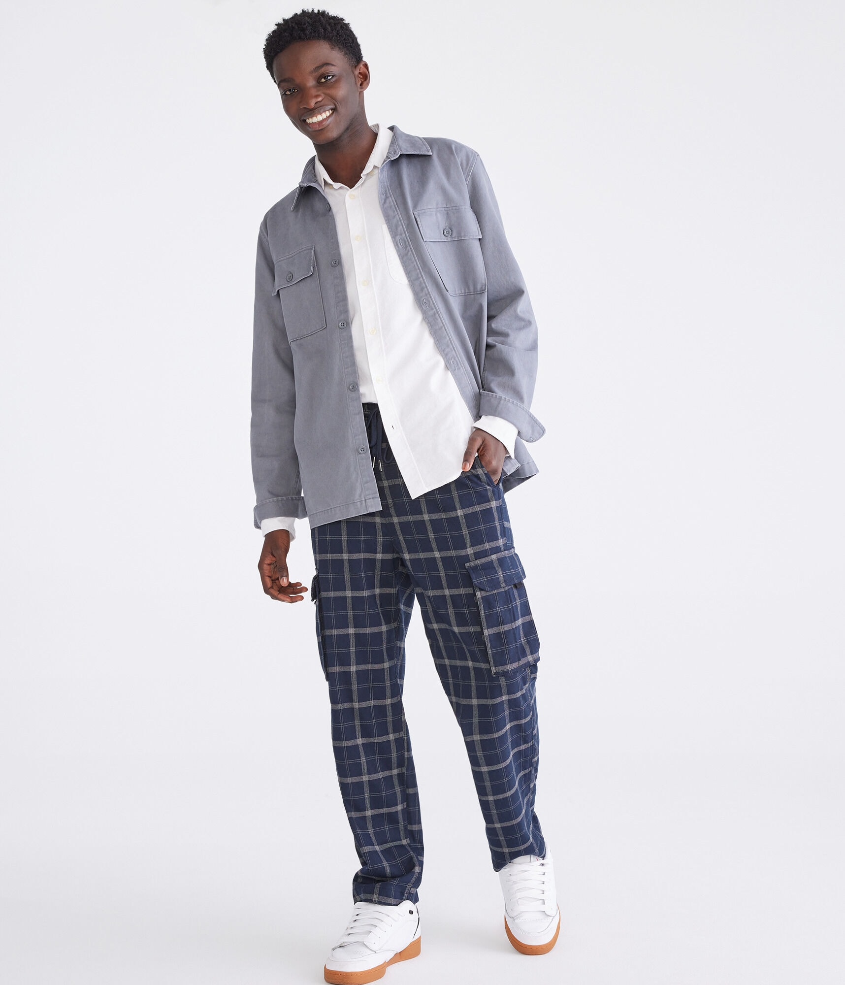 Plaid Baggy Cargo Pants
