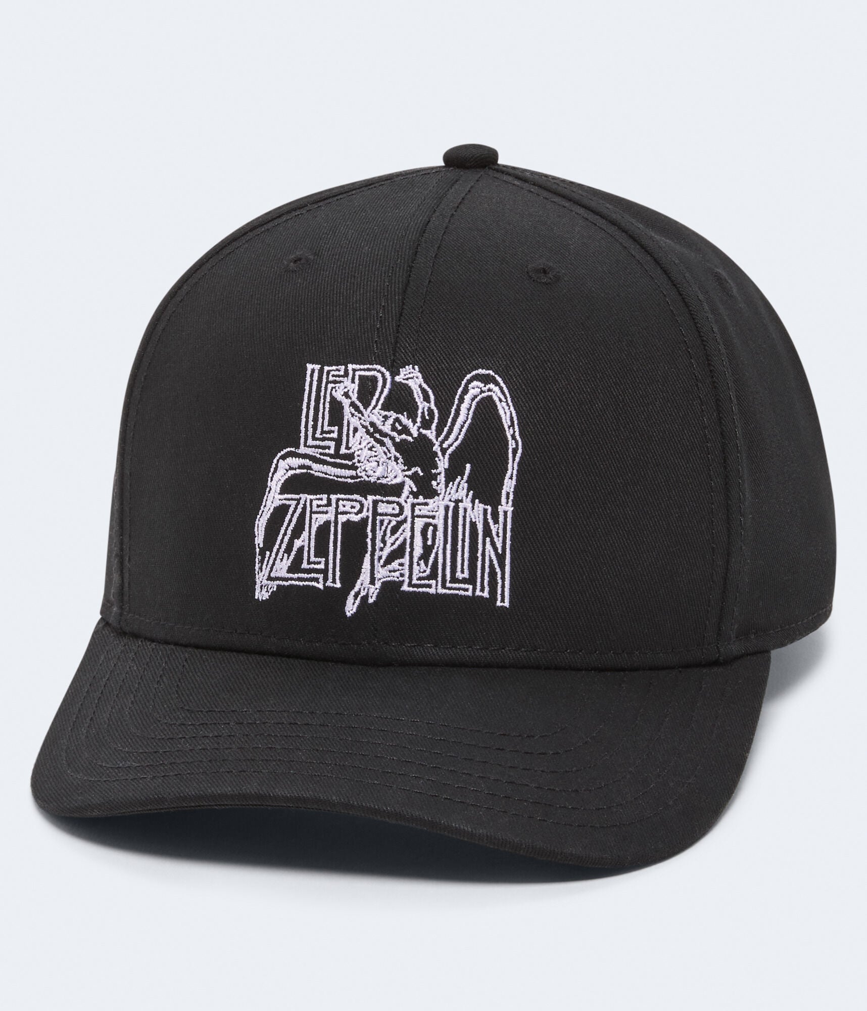 Zeppelin Vintage Baseball Cap - Embroidered Cotton Distressed Dad Hat, Adjustable, Brush Black