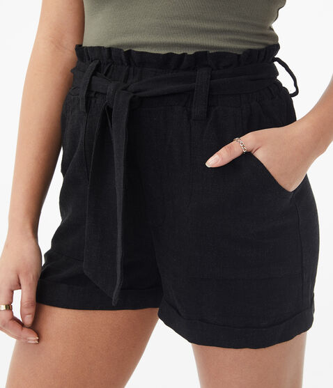 High-Rise Paper Bag Shorts