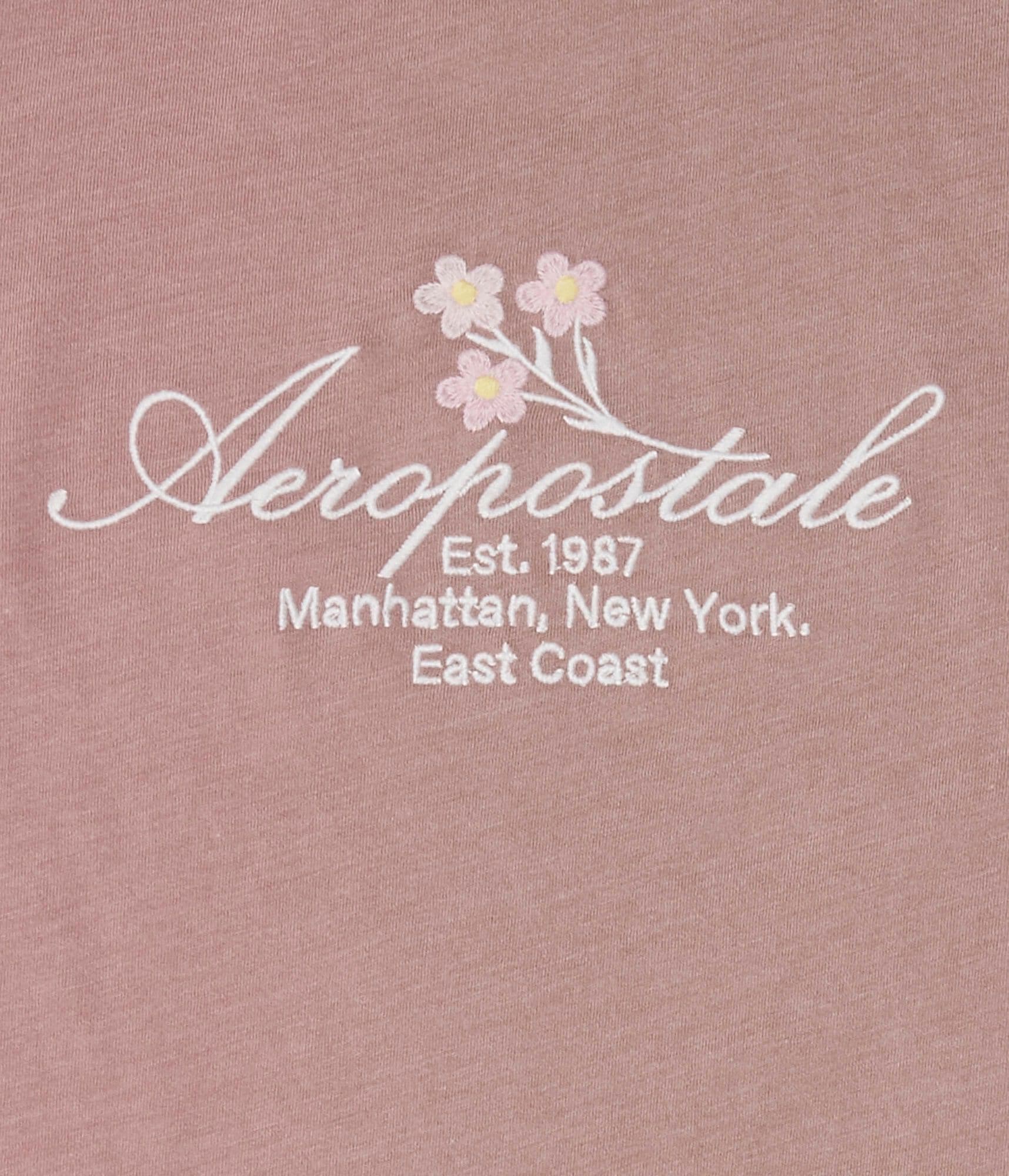 Aeropostale Script Floral Graphic Tee
