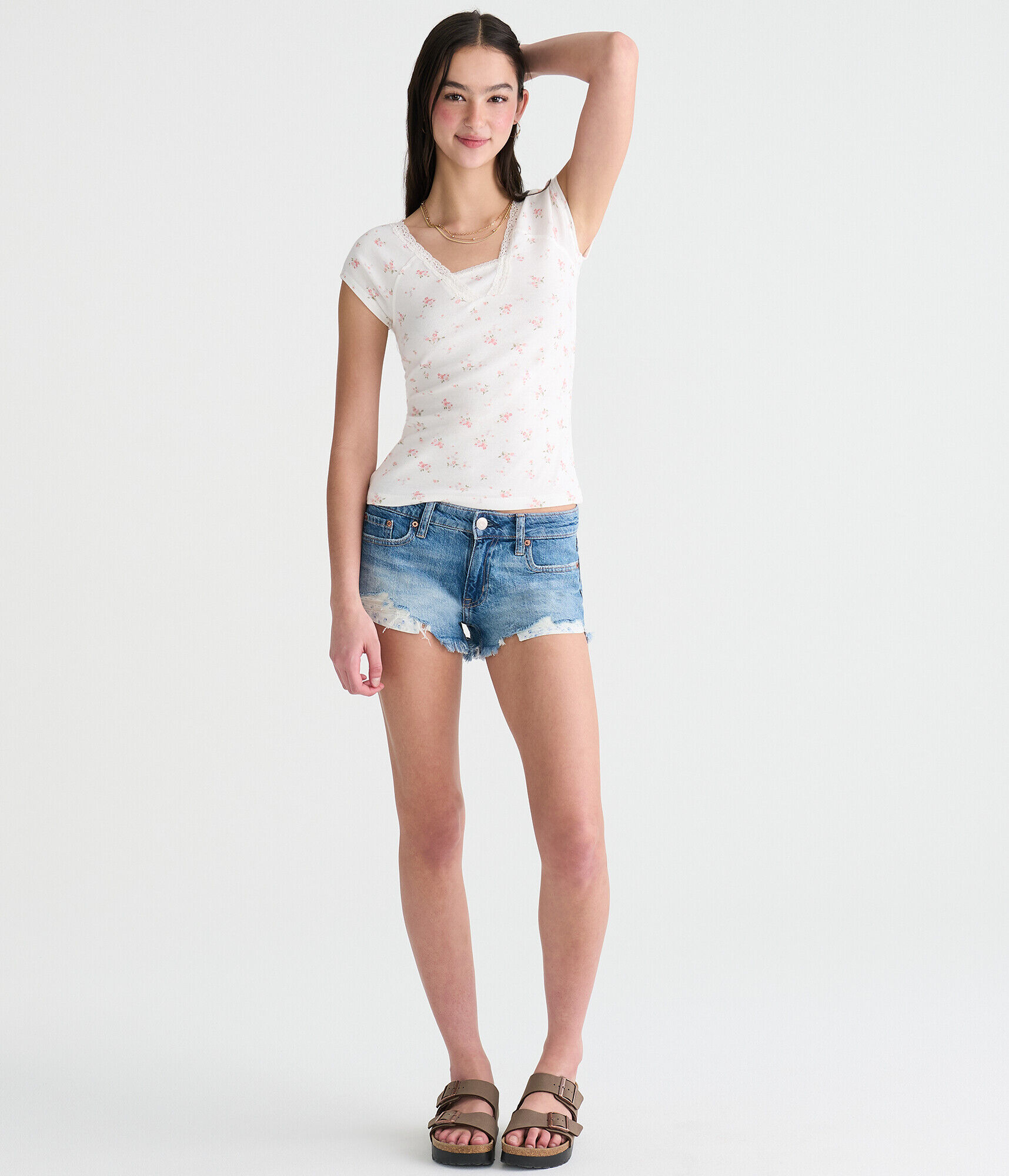 Vintage Low-Rise Denim Shorty Shorts