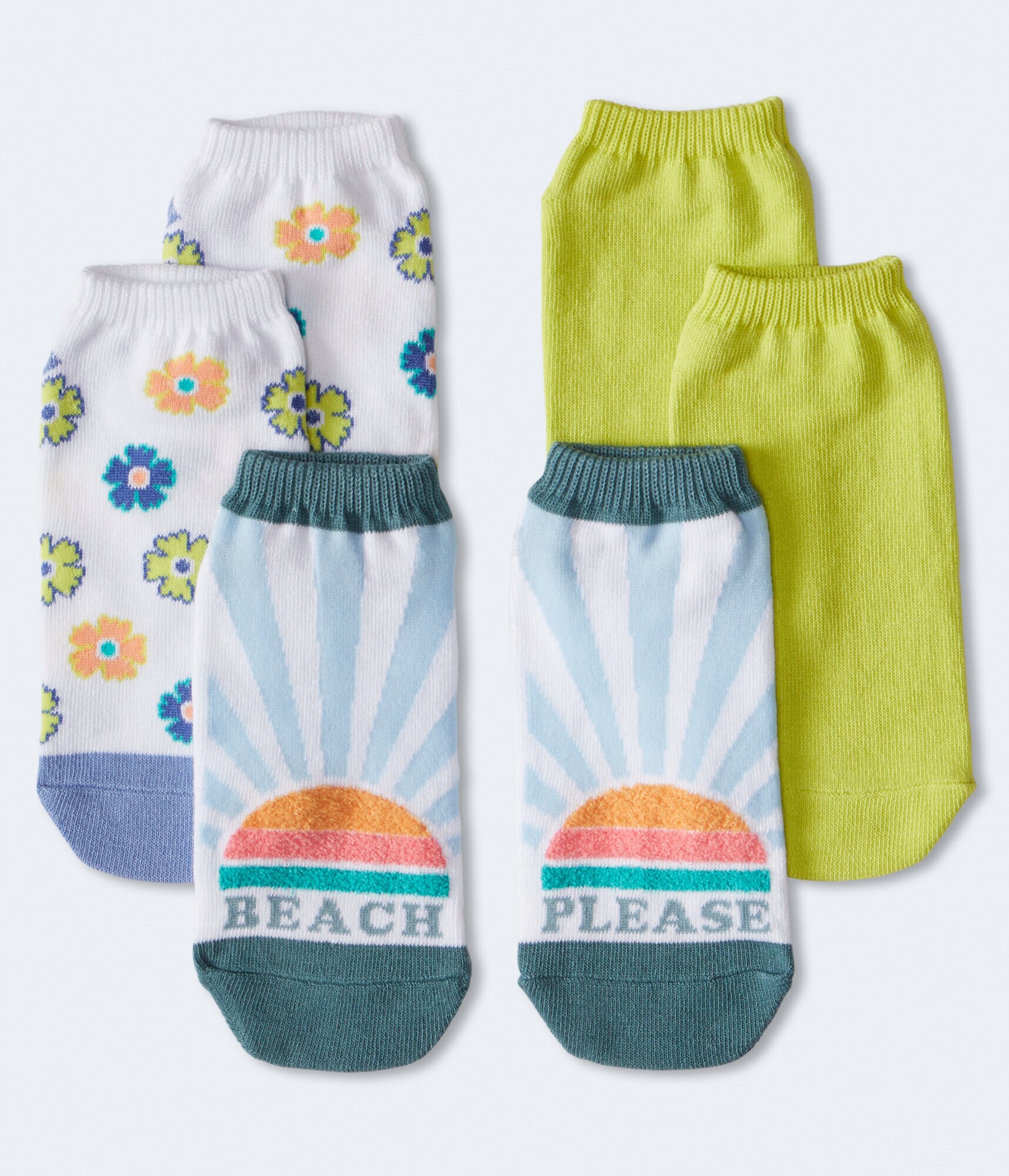 Beach Please Ankle Sock 3-Pack