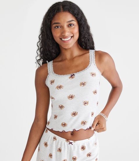 Bunnies Scoop-Neck Cropped Sleep Tank Bunnies Scoop-Neck Cropped Sleep Tank