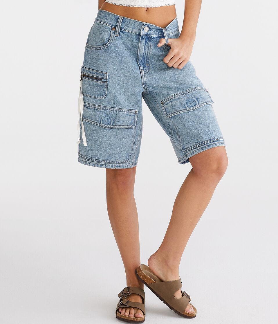 Denim Cargo Bermuda Shorts