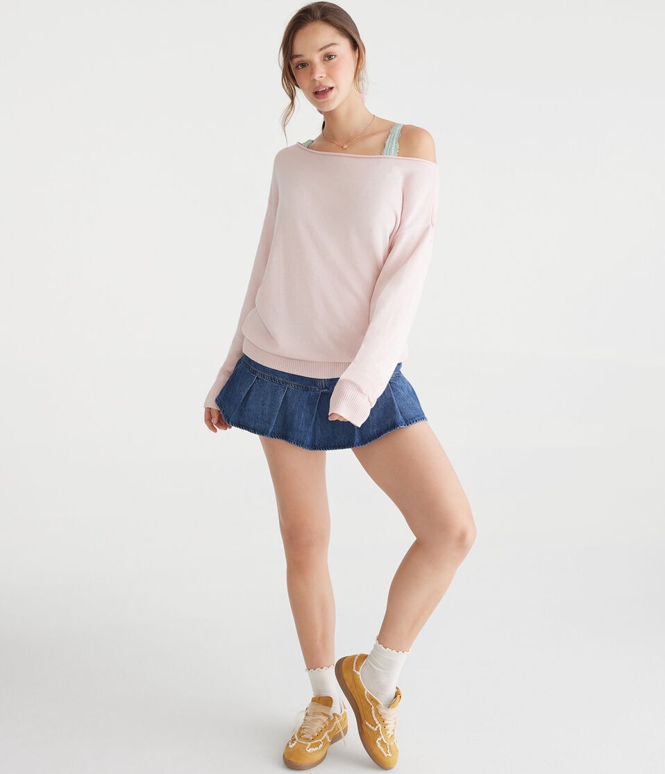 Slouchy Slash-Neck Sweater