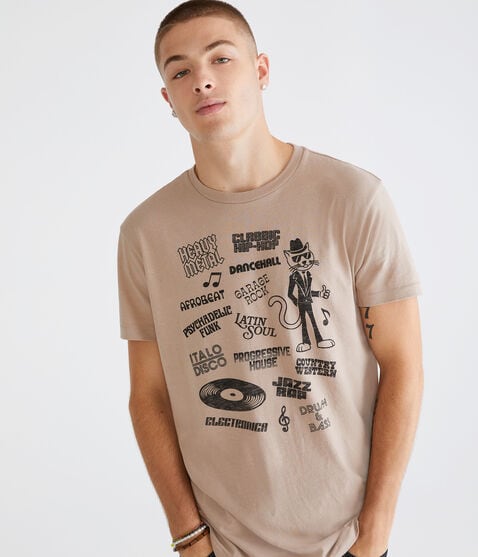 Music Cat Graphic Tee Music Cat Graphic Tee