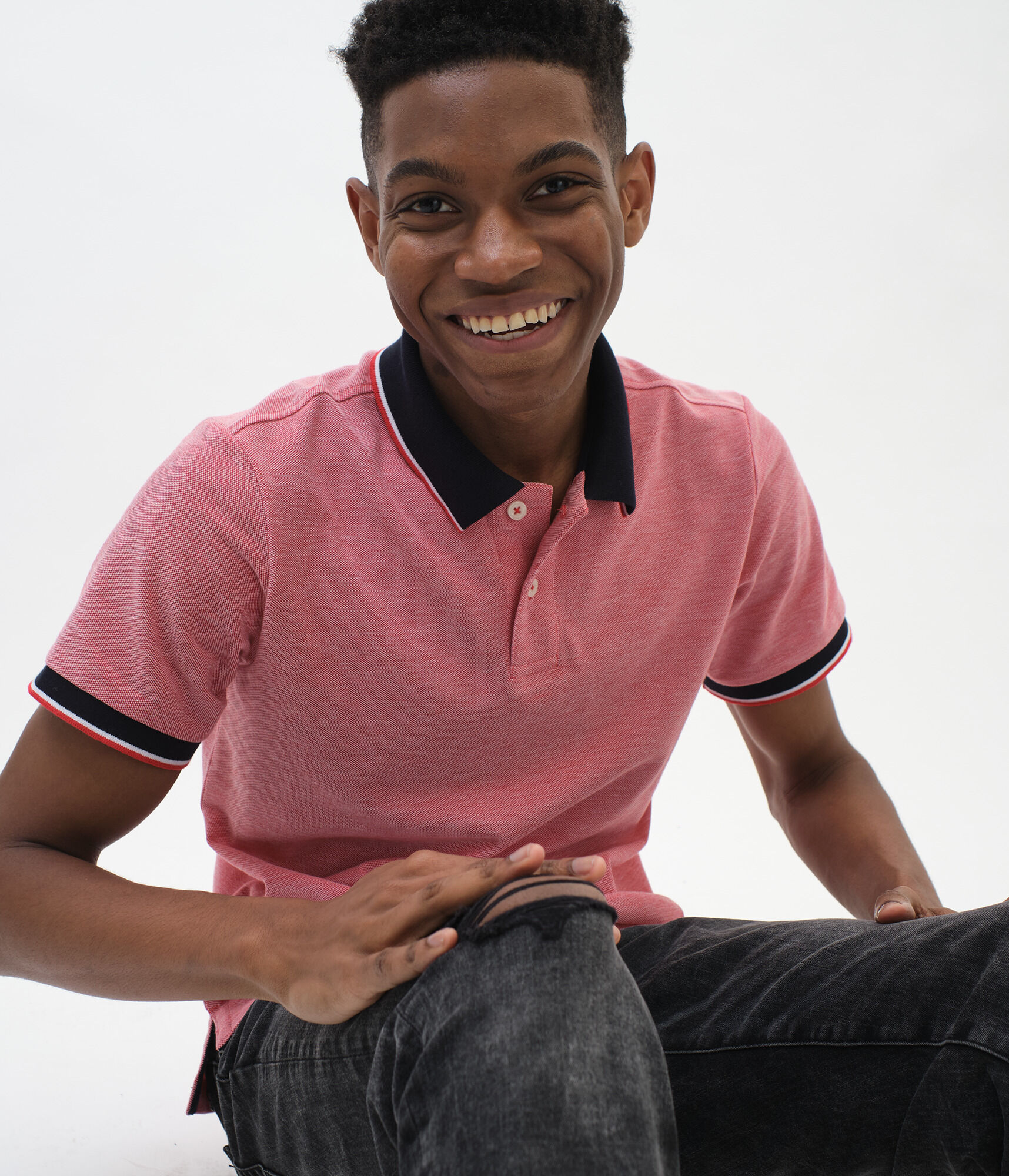 Contrast Tipped Piqu&eacute; Polo
