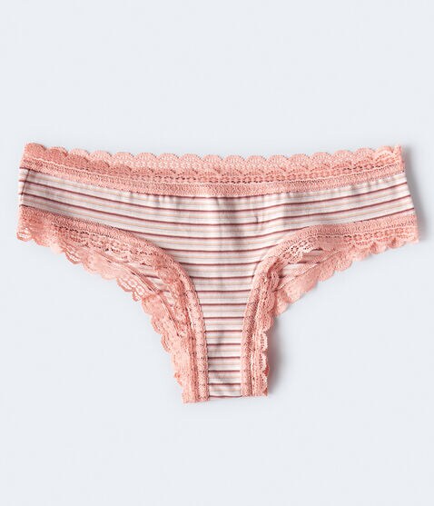 Multi-Stripe Lace-Trim Cheeky Multi-Stripe Lace-Trim Cheeky