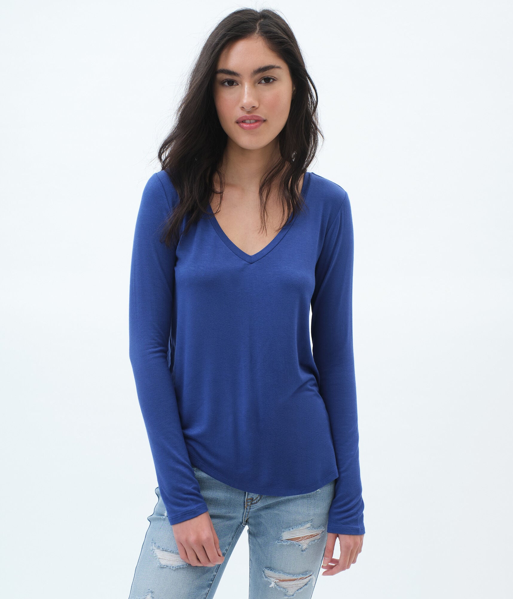 Long Sleeve Seriously Soft V-Neck Tee